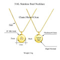 Fashion diamond round stainless steel gold star pendant necklace female clavicle chain